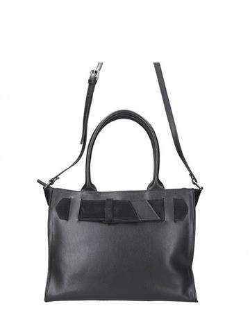 Torebka Damska Innue V8562 Skóra Naturalna Czarna Shopper Bag