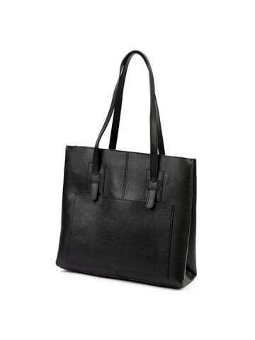 Damska Torebka Skórzana Luka 24-056 DOLLARO Shopperbag Czarny Mieści A4