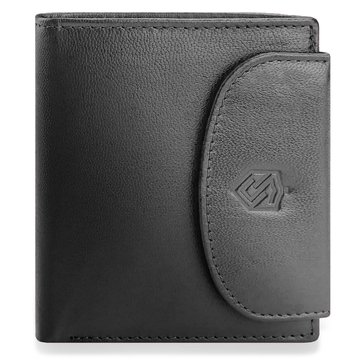 Portfel Damski Skórzany STEVENS Czarny z Zabezpieczeniem RFID