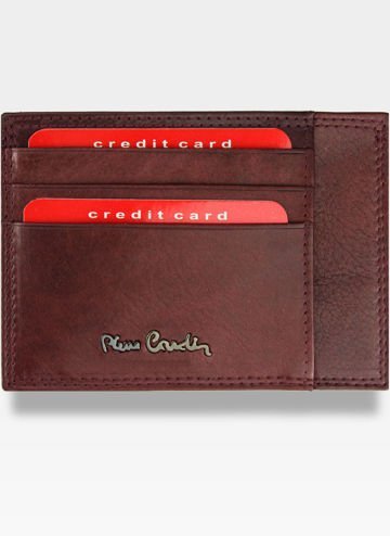 Portfel Skórzany Cardholder Męski Pierre Cardin Slim Bordo Etui  Eko06 p020 Bordo