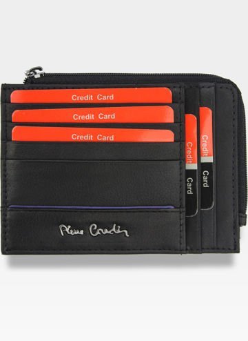 Portfel Skórzany Cardholder Męski Pierre Cardin Slim Czarny TIlak38 88103