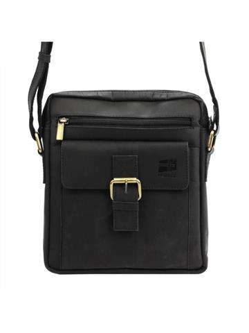 Saszetka Męska Nordee H7692 Skórzana Czarna Crossbody Regulowany Pasek