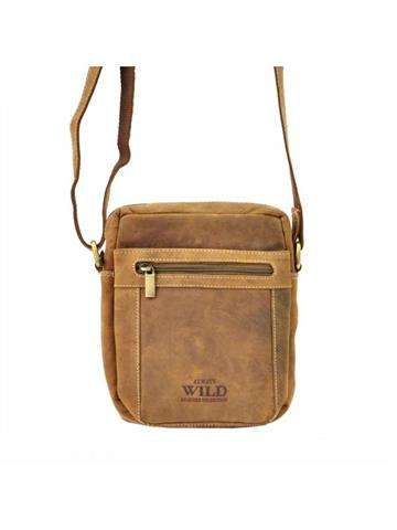 Saszetka Skórzana Wild 250587-MH Jasny Brąz Na Ramię Crossbody Z Regulowanym Paskiem