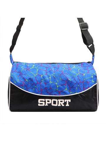 Torba Sportowa Sport 4305 Czarno-Niebieska Poliester Regulowany Pasek Crossbody