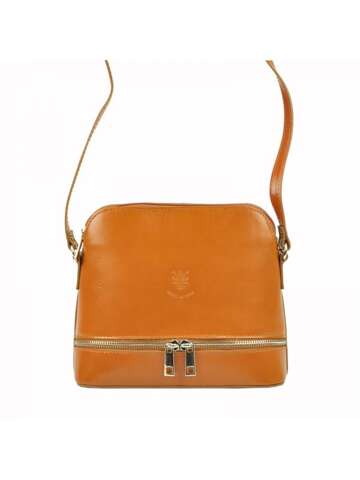 Torebka Damska Florence Listonoszka Skóra Naturalna Camel Średnia Na Ramię Crossbody Florence 510