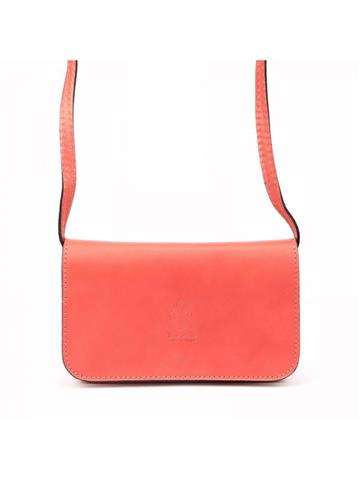 Torebka Damska Gregorio 107 Skóra Naturalna Malinowa Listonoszka Crossbody Regulowany Pasek