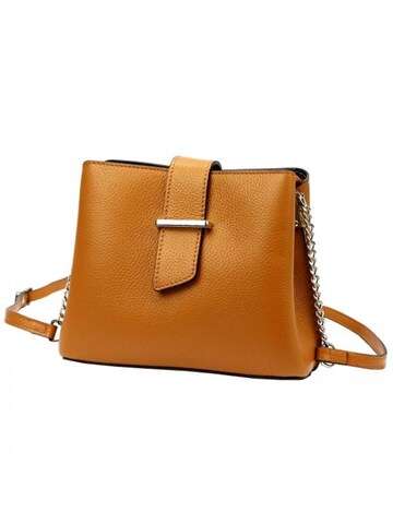 Torebka Damska Luka Dollaro Camel Listonoszka Skóra Naturalna Crossbody