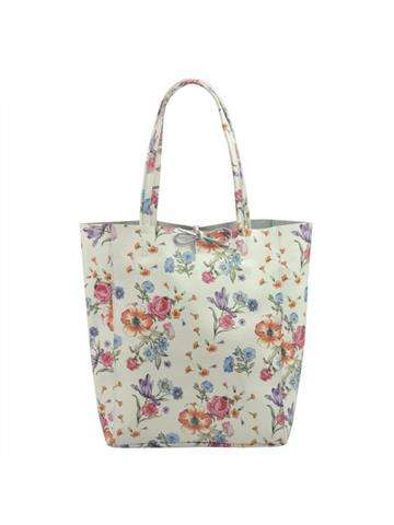 Torebka Damska Patrizia 419-013 FL Shopperbag Skóra Naturalna Biała