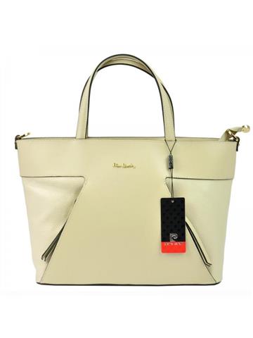 Torebka Damska Pierre Cardin FRZ 1752 DOLLARO Skóra Naturalna Piaskowy Shopper Bag