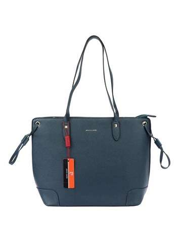 Torebka Damska Shopperbag Pierre Cardin MS150 86486 Eko-Skóra Niebieska Srebrne Okucia