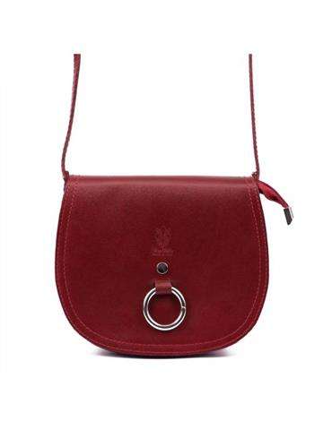 Torebka Listonoszka Florence 38 Skóra Naturalna Bordo Mała Crossbody