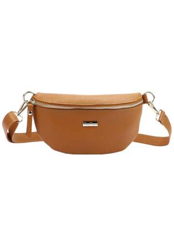 Torebka MiaMore Dollaro Camel Crossbody Regulowany Pasek MiaMore 01-029