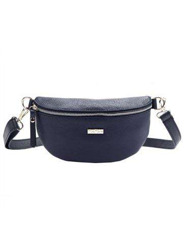 Torebka MiaMore Dollaro Skórzana Crossbody Granatowa MiaMore 01-029 DOLLARO