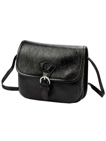 Torebka Skórzana Gregorio 112 MET Czarna Listonoszka Naturalna Na Ramię Crossbody