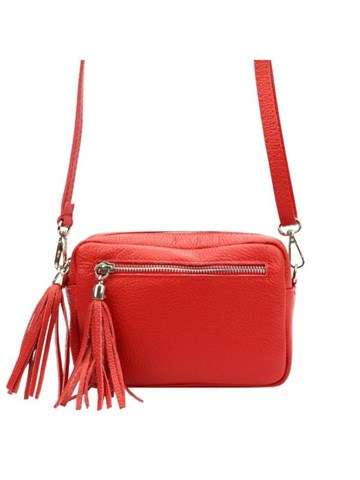 Torebka Skórzana Naturalna Luka 20-030 DOLLARO Czerwona Listonoszka Crossbody